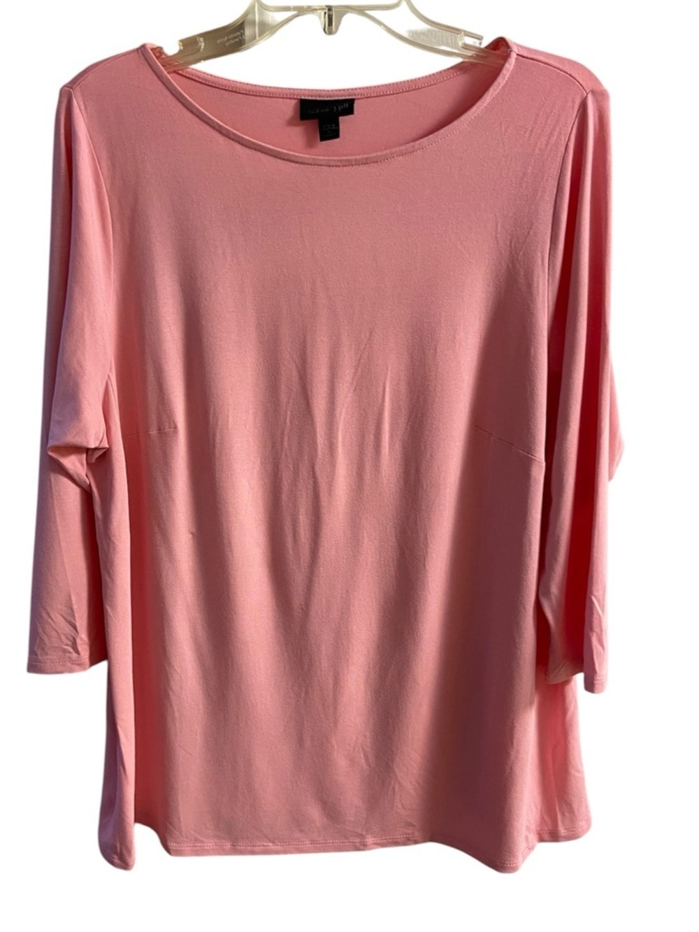 J Jill Wearever Collection pink crewneck top tunic 3/4 sleeves 1X